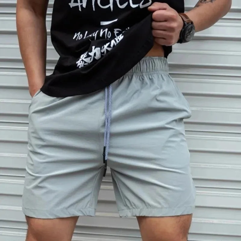 summer Men Shorts Light Weight Thin printing breathable Short Pants Fitness Men Casual Shorts Quick-drying Drawstring Shorts
