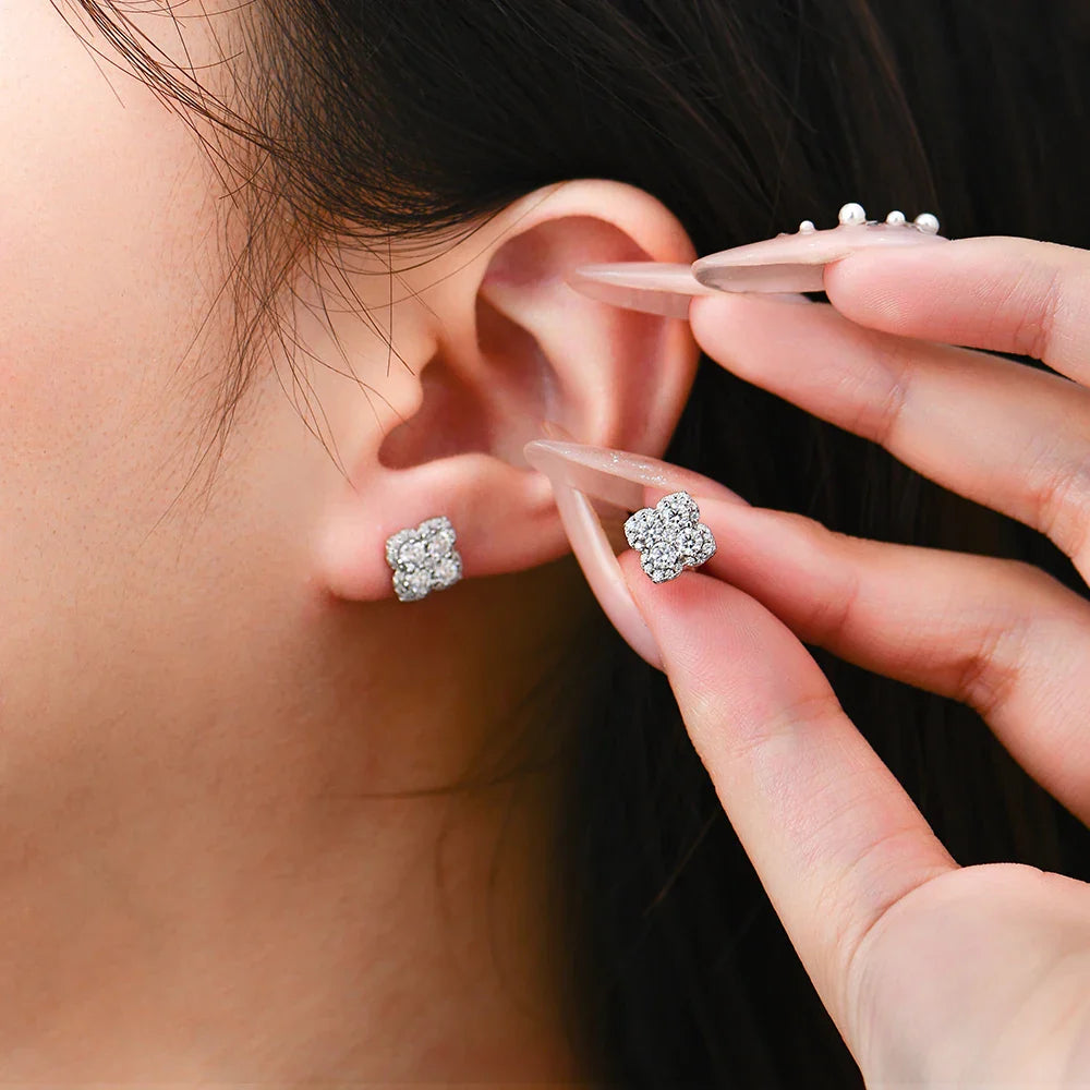 Boucles d'oreilles Attagems en moissanite et diamant D VVS1 pour femme, en argent sterling S925 plaqué or 18 carats, bijoux de fiançailles, de mariage, cadeaux
