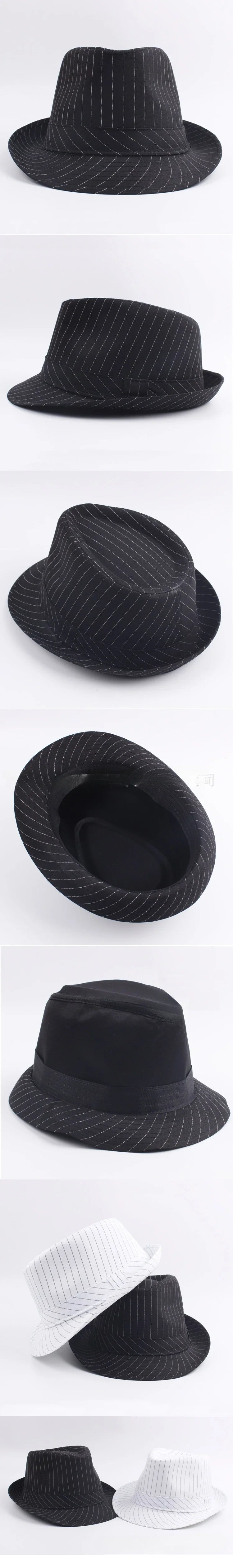 Spring and Autumn British Black and White Striped Cloth Jazz Fedoras  Men's New Casual Versatile Couple Sunshade Hat Outdoor