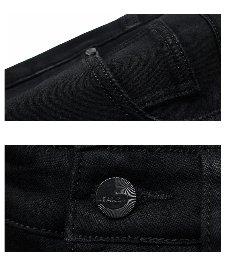 Men Classic Advanced Fashion Brand Jeans Jean Homme Man Soft Stretch Black Biker Masculino Denim Trousers Mens Pants Overalls