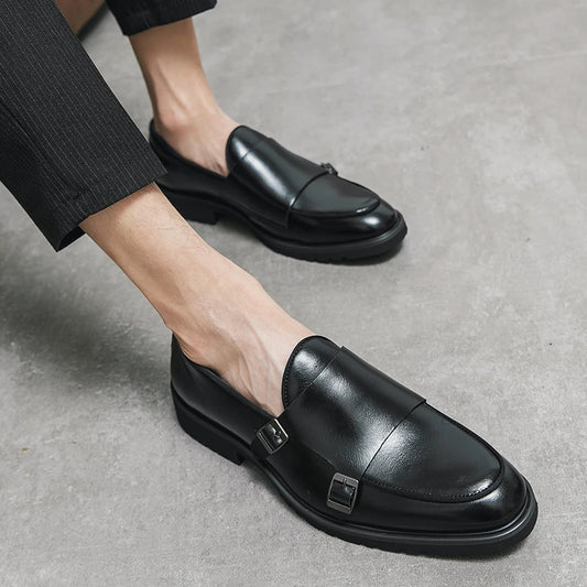 2026 Man Split Leather Shoes Rubber Sole Man Business Office Male Dress Lether Shoes Genuine Leather Wedding Party Shoes Plus 46