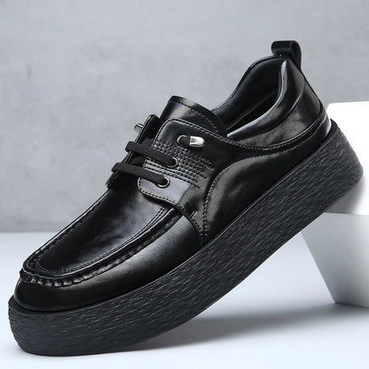 Height-increasing Business Casual Loafers for Men 2026 Spring New Black Designer Shoes Male Fashion Genuine Leather Shoe Man