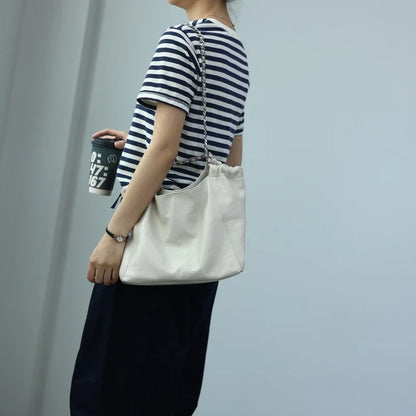 Women Genuine Leather Luxury Chain Single Shoulder Bags Large Capacity Soft Handbag Suitable For Working And Travling