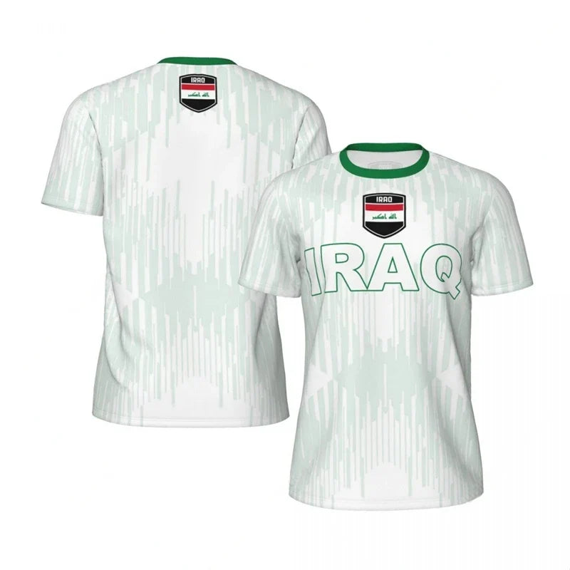 IRAQ Flag 3D Print Sport Quick Dry Breathable Men T-shirt Outdoor Football Jersey Team Fan Loose Short Sleeve Summer Top Clothes