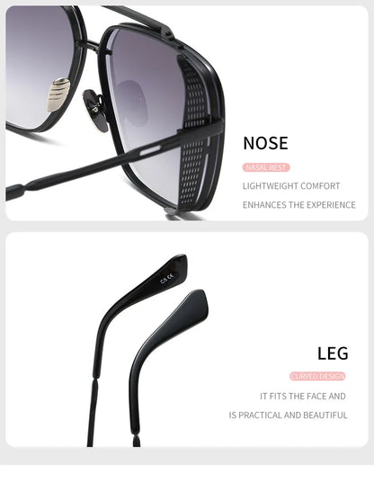 Steampunk Sunglasses For Men 2023 Punk Sunglasses Women Vintage Fashion Glasses Luxury Retro Square Shades Trending Gafas De Sol