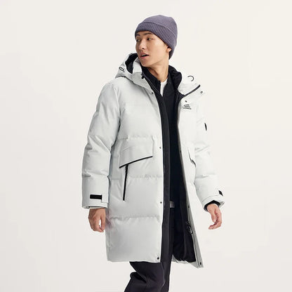 Down Jacket Men Long Length 2026 New Winter Outerwear Waterproof and Warm Outdoor Travel Outerwear