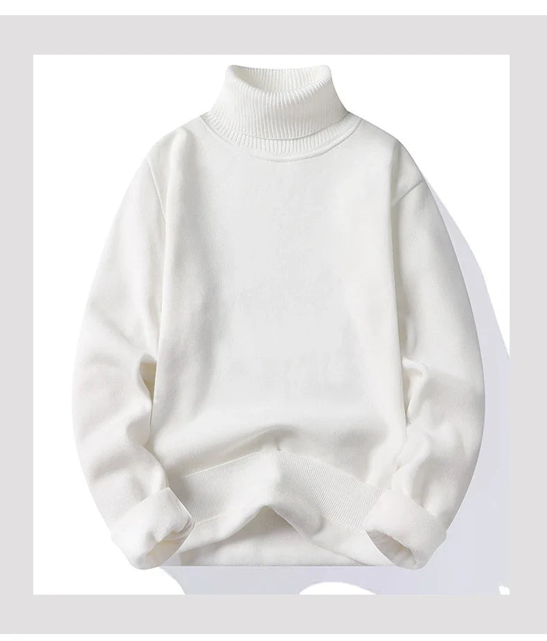 Autumn Winter Men's Turtleneck Sweater Men's Knitting Pullovers Rollneck Knitted Sweater Warm Men Jumper Slim Fit Casual Sweater