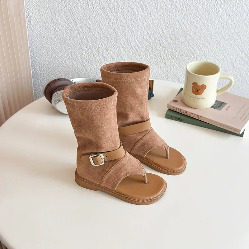 Children Casual Sandals for Girls 2025 Summer New Fashion Korean Style Soft Bottom Anti-slippery Versatile Trend Cool Flip Flops