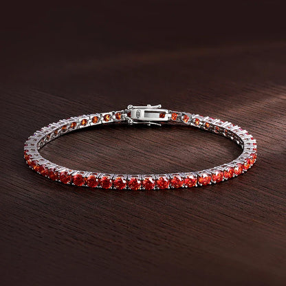 All Red Moissanite Tennis Bracelets for Women Man Wedding Jewelry with GRA s925 Sliver Plated 18k White Gold Bracelet