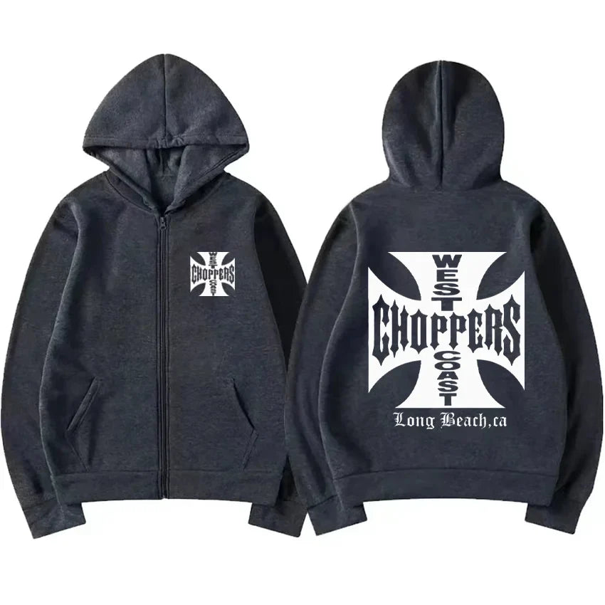 Paul Walker Shirt West Coast Choppers Vintage print Hoodie Men Women fashion Tops Hip Hop Coat Zip Up Jacket Hot sale streetwear