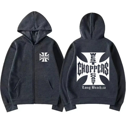 Paul Walker Shirt West Coast Choppers Vintage print Hoodie Men Women fashion Tops Hip Hop Coat Zip Up Jacket Hot sale streetwear