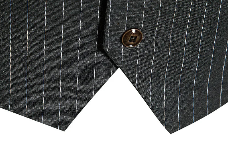Men's Suit Vest Striped Single Breasted Waistcoat Stylish Mail Suit Retro Vest Wedding Business Banquet Daily Groomsman Uniform