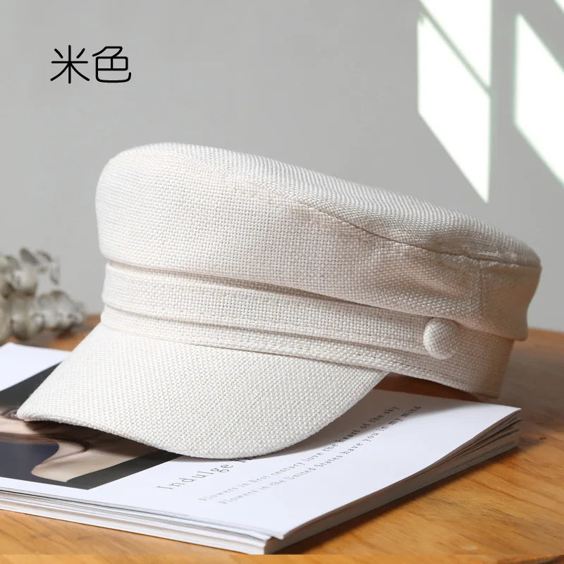Octagonal Hats Women Beret Girls Octagonal Flat Cap Cotton Navy Hats for Women Stylish Artist Painter Newsboy Hats Army Cap