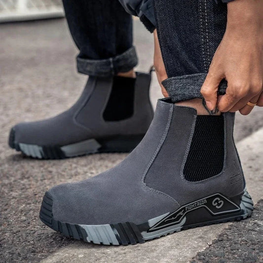 steel toe work boots for men industrial construction work protection shoes anti smash anti puncture safety shoes without laces