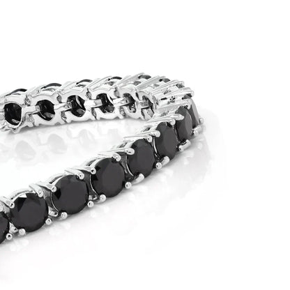3-6.5mm Moissanite Tennis Bracelet D VVS1 Black Diamond Bracelets with Certificate 925 Sterling Silver Bangle for Women Men