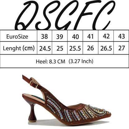 High-end Matching Women's Shoes with Diamond Hard Box Bag Popular in Nigeria Party Women's High Heels