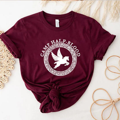 Unisex Camp Half Blood T Shirt Fall Training Camp Game Shirt Aesthetic Percy Jackson Shirts Halloween Magical Gift Harajuku Top