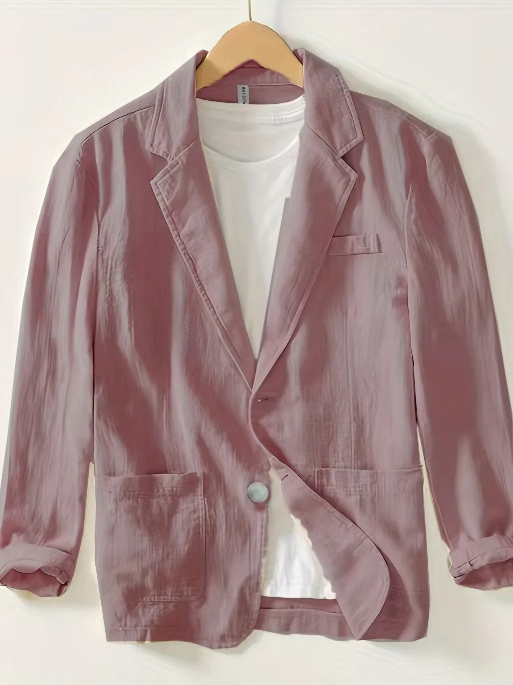 Men's Casual Suit Single-layer Jacket Solid Color Cotton And Linen Casual Fashion Men's Top