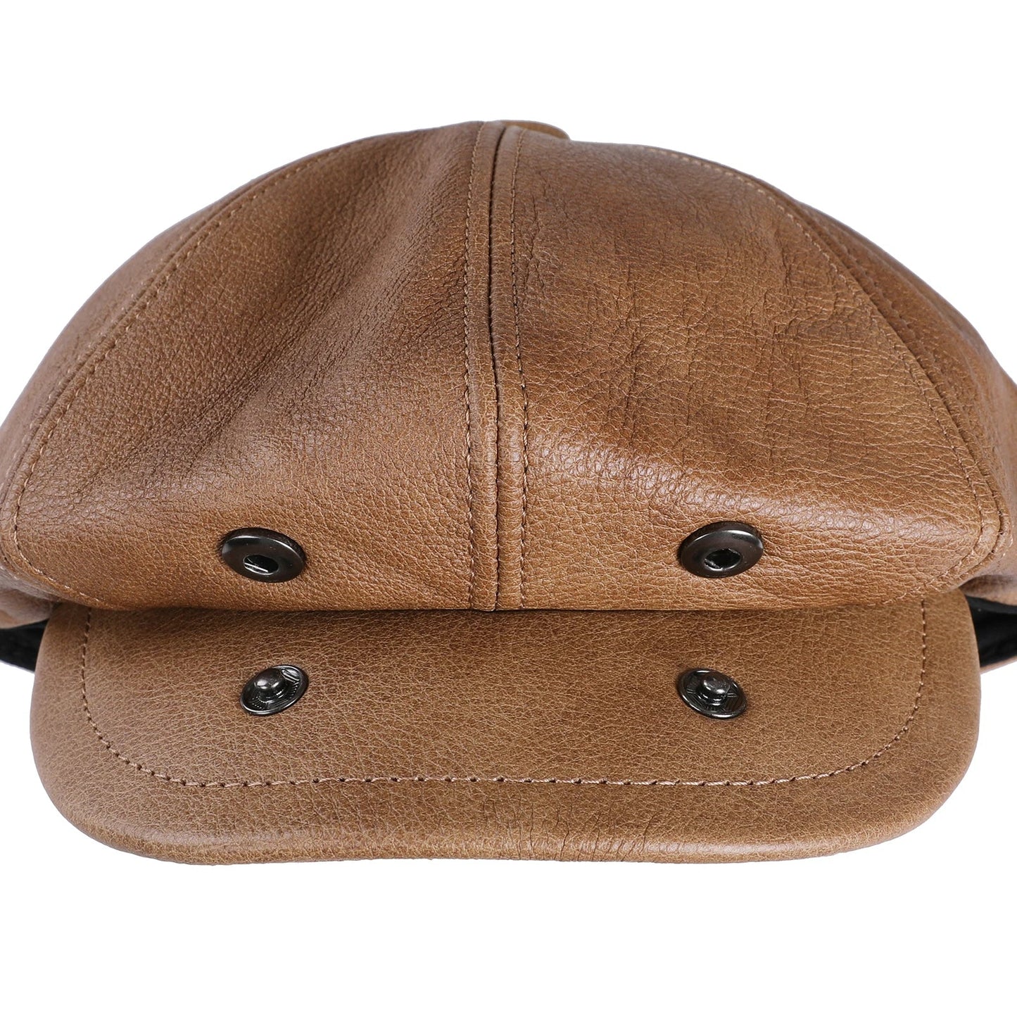 Men's Newsboy Flat Cap 100% Genuine Cowhide Leather Gatsby Ivy Golf Cabbie Driving Hat 8 Panels Classic Design