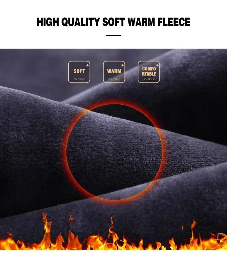 New Men's Fleece Warm Jeans Winter Thicken Plush Velvet Business Office Denim Trousers Brand Clothing Stretch Casual Male Pants