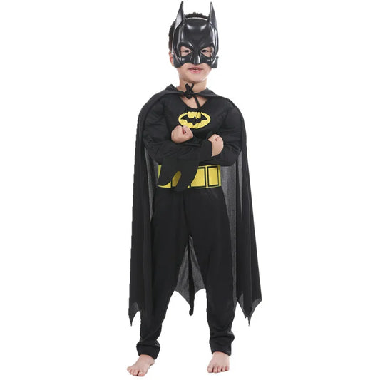 Halloween Children Boys Bat Cosplay Costume Batboy Fancy Black Superhero Cosplay Kids Costume Outfits Comic Masquerade Evening