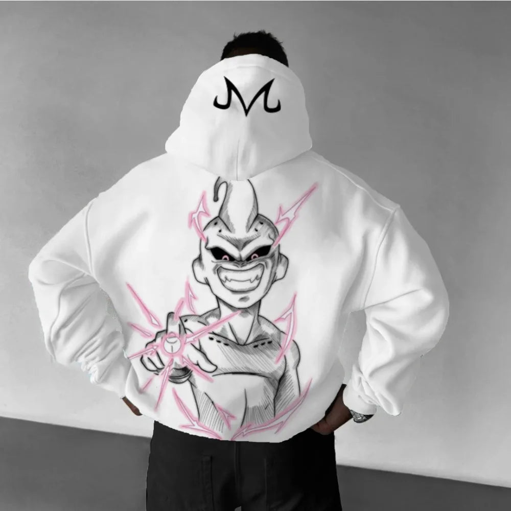 Dragon Ball Men's Hoodie Sweater Majin Buu Japan Anime Summer Autumn Trend Boys Children's Long Sleeve Parent-Child Wear
