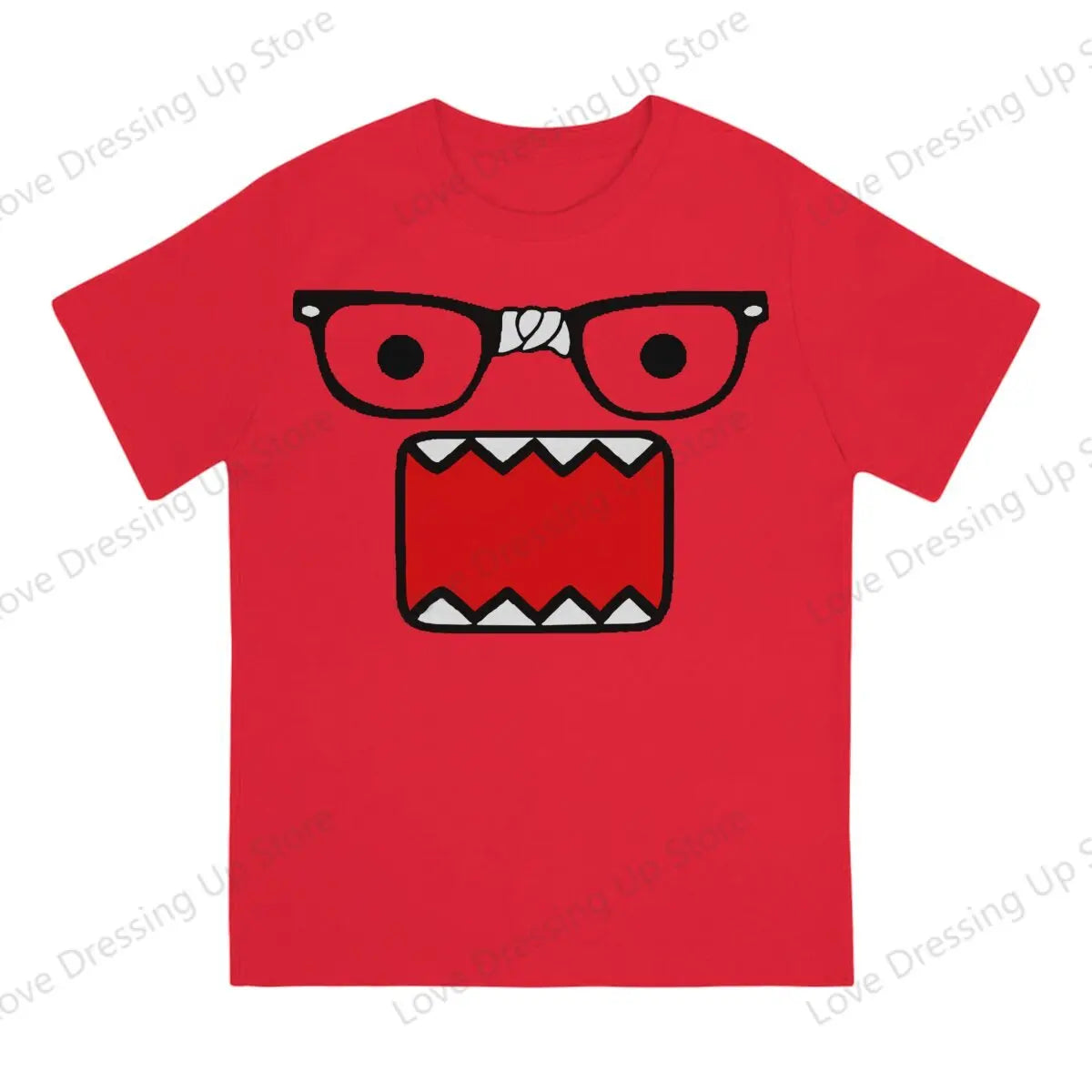Domo Kun Print Funny Short Sleeved T-shirt Men Women Versatile  Couple Tops