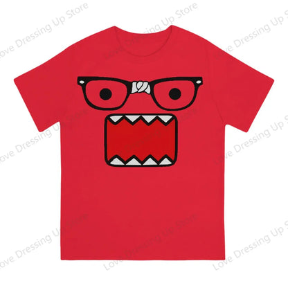 Domo Kun Print Funny Short Sleeved T-shirt Men Women Versatile  Couple Tops
