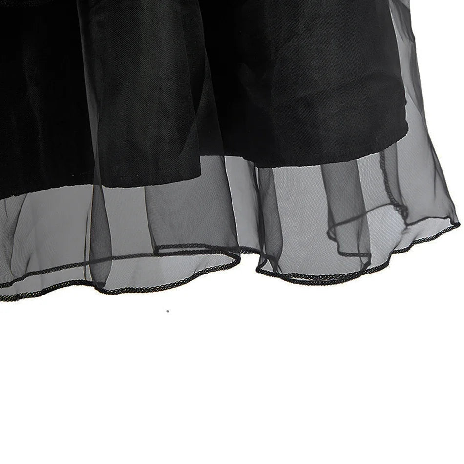 Girl Costume Kids Cosplay Black Witch Princess Dress Children Pageant Dinner Dress Girl Halloween Party Dancing Clothing
