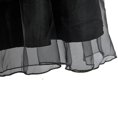 Girl Costume Kids Cosplay Black Witch Princess Dress Children Pageant Dinner Dress Girl Halloween Party Dancing Clothing