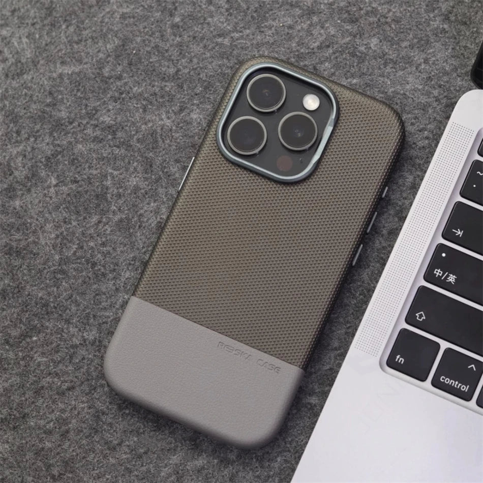 Luxury Hit Color For Magsafe High-end Magnetic Leather Case For iPhone 16 Plus 15 14 13 17 Pro Max Alloy Lens Shockproof Cover