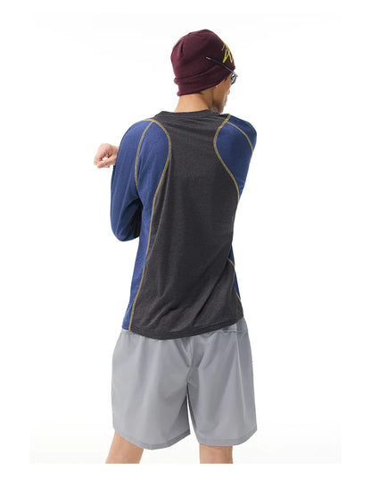 Unisex Sport  Long-Sleeved T-Shirt with Moisture-Wicking, Quick-Drying & Contrast Shoulder Design