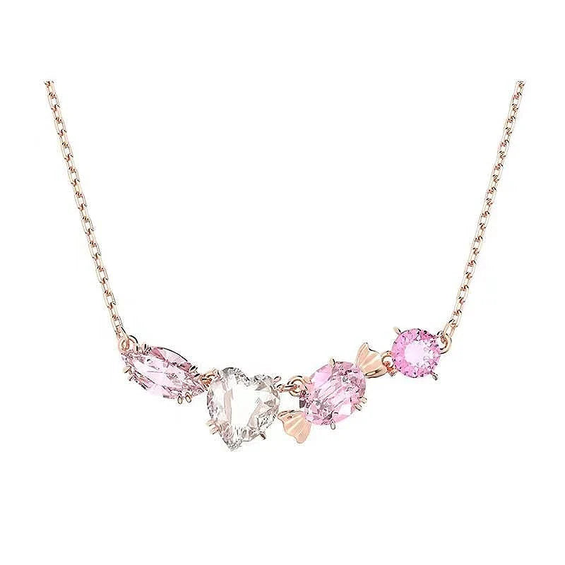 Candy Colorful Imitation Crystal Dopamine Unique Design Choker Necklace Bracelet Earrings, Jewelry for Women Bridal Gift
