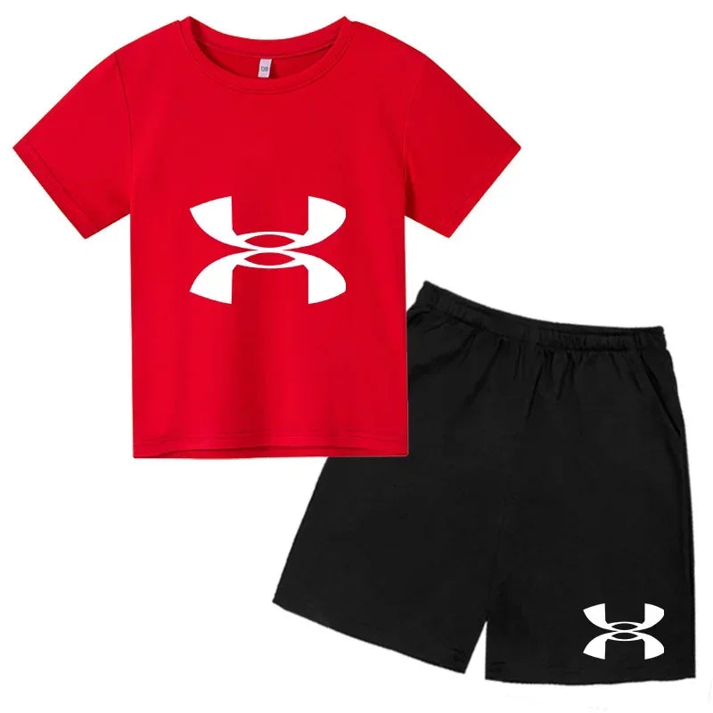 2-13Y Kids Spring & Autumn Casual Cartoon & Letter Print 2-Piece Set Hoodie & Jogging Pants Tracksuit Outfits for Boys & Girls