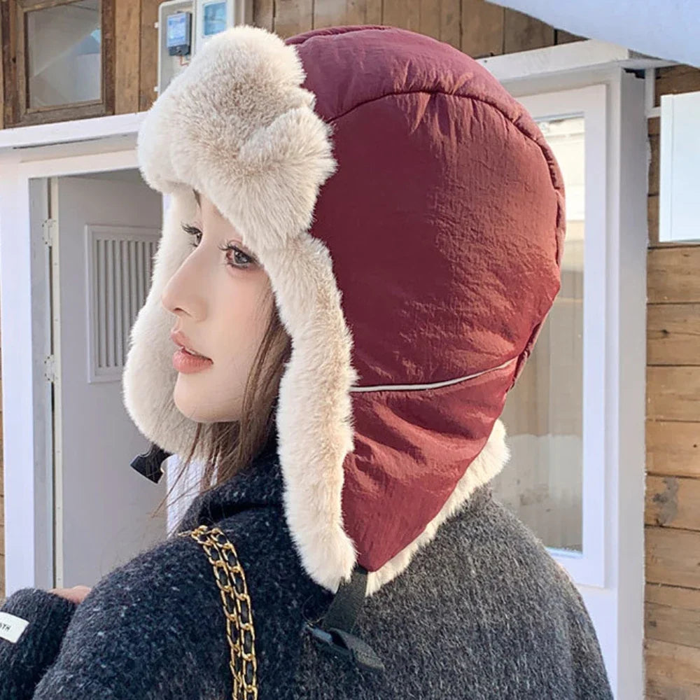 Russian Hat Ushanka Men Women New Thick Warm Winter Fur Hat Windproof Snow Ski Trapper Earflap Cap Male Female Bomber Hat