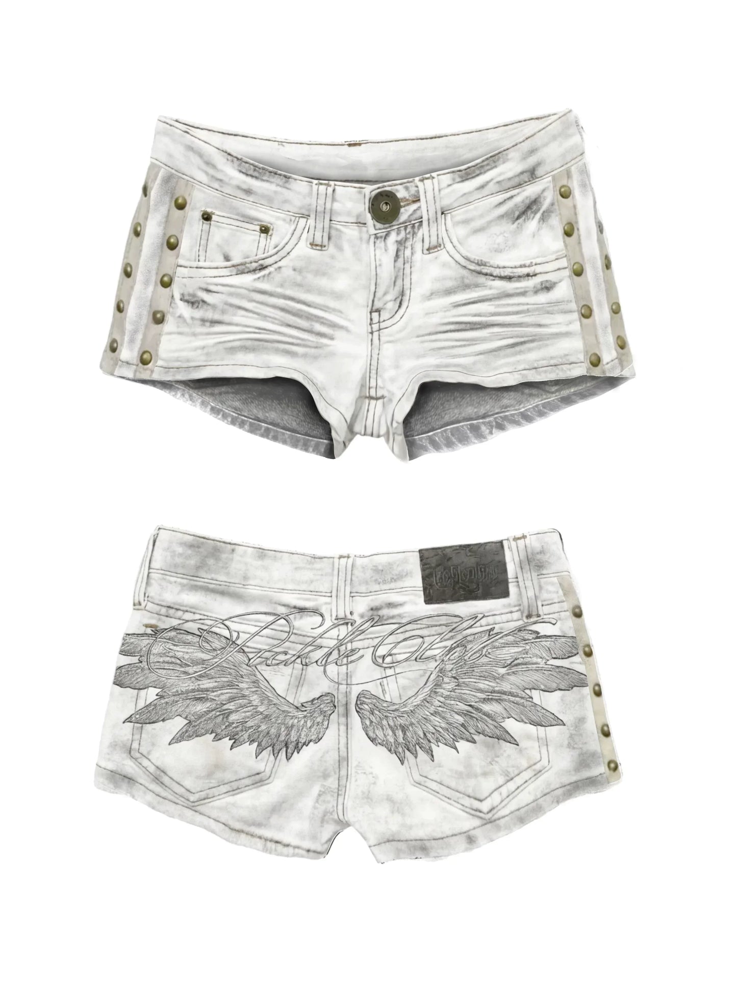 2026 New Gothic Retro Blue Washed Shorts Women's Harajuku Pocket Low Waist Shorts Sexy Hot Girl Denim Shorts