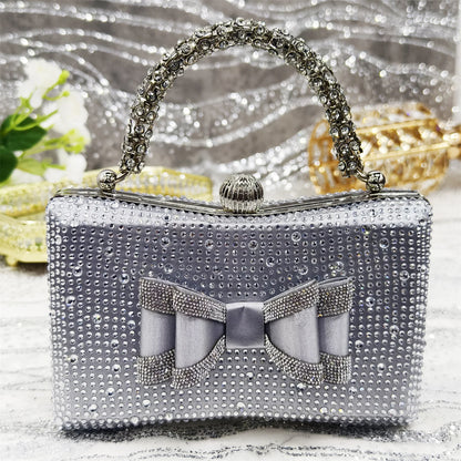 Italy Design 2025 New INS Shoes and Bag to Match Wine Colour Pointed-Toe Rhinestone Bow Party Women's High Heels