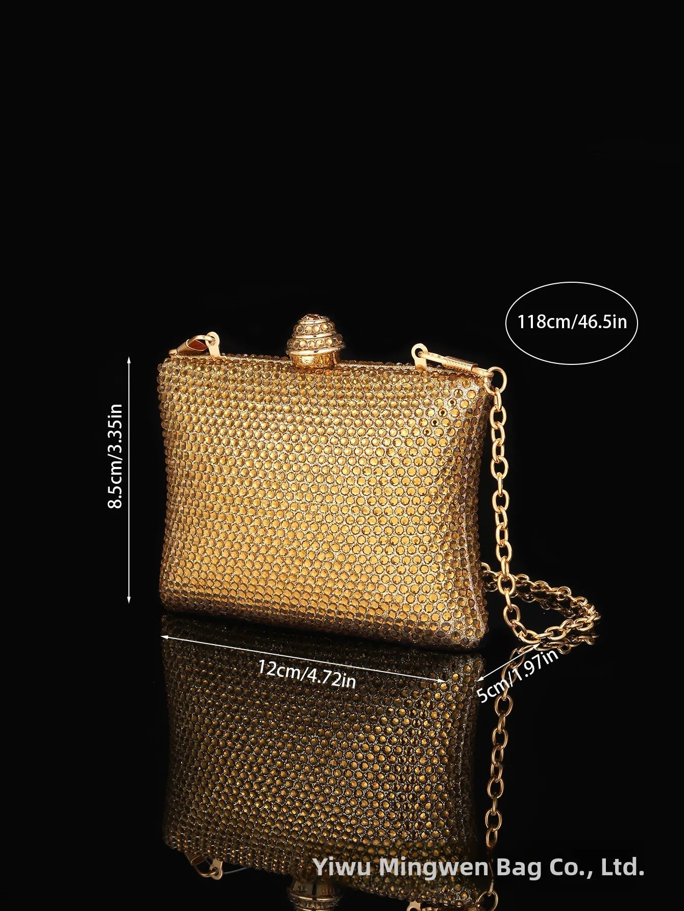 Diamond Crystal Handbag Evening Bag Cross-Border Wedding Ladies Party Shell Shape Polyester Handheld Bag with Lock Buckle