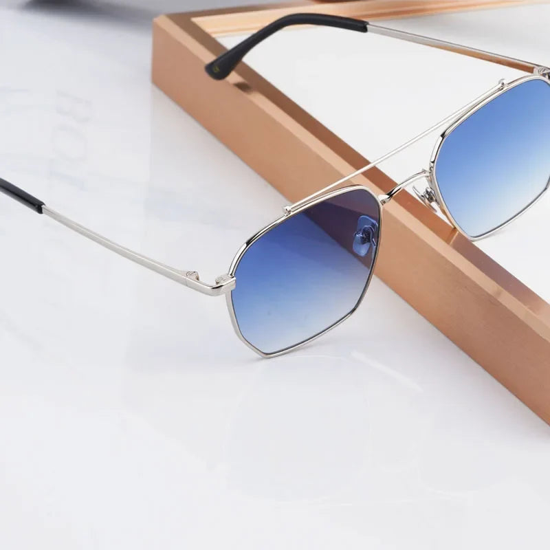 Designer Women's Sunglasses Bowie Big Square Alloy Fashion Street High Quality Luxury Design Classical Ultralight UV400 Glasses