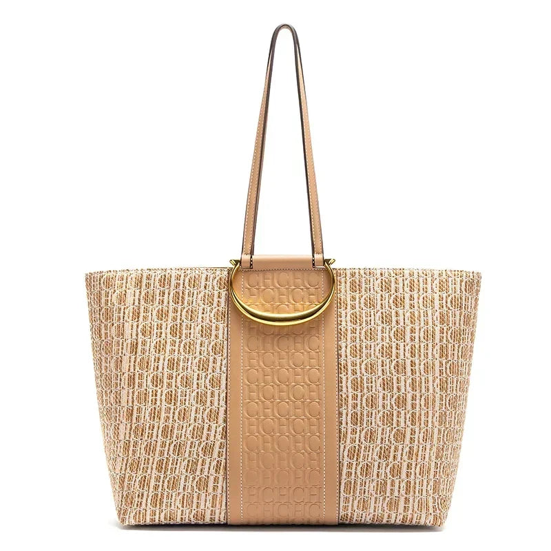 Storage Bag Women's Vacation Beach Bag Women's Tote Bag New Large Capacity Brand Grass Weaving High Quality Handbag