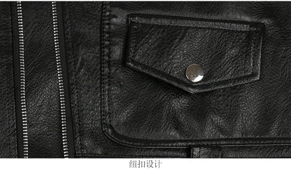 Autumn Black Motorcycle Pu Leather Vest Men Zipper Pockets Plus Size Faux Leather Biker Sleeveless Jacket 4xl 5xl