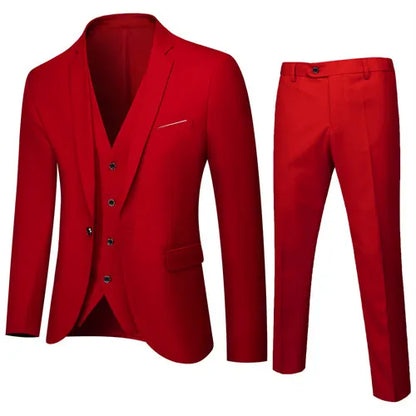 2026 New Men's Suit 3-Pieces Set (Jacket+Pants+Vest) Wedding/Party/Office Coat and Vests Trousers, Asian Sizes M-5XL 6XL.