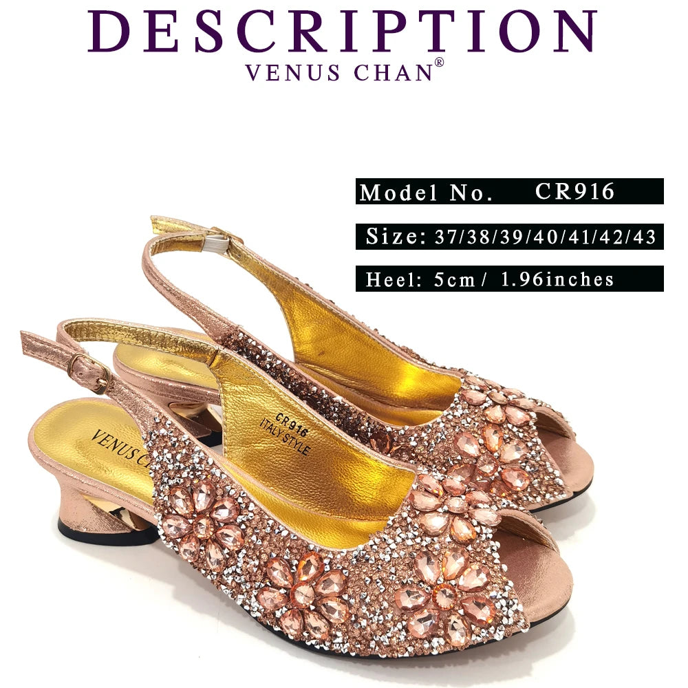 Summer Sandals for Party and Weddings Peep-Toe Bridal Shoes Women 2023 Comfortable Shoes and Bag Set for Lady