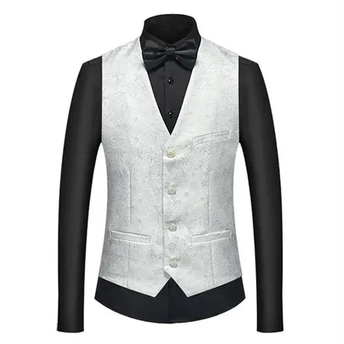 26 Colors Men's Suit Vest Single-breasted V-neck Vests Jacket Men Wedding Party Waistcoat Red Blue Green White Pink