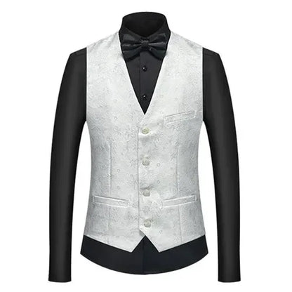 26 Colors Men's Suit Vest Single-breasted V-neck Vests Jacket Men Wedding Party Waistcoat Red Blue Green White Pink