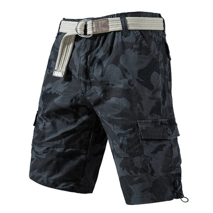 Mens Casual Cotton Shorts Hiking Cargo Shorts Relaxed Fit Streetwear Running Shorts Elastic Waist Short