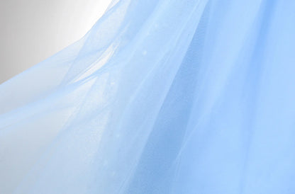 Girl Cinderella Dress Long Sleeve Princess Cosplay Costume Blue Sequin Children Bithday Surprise Kids Ball Gown