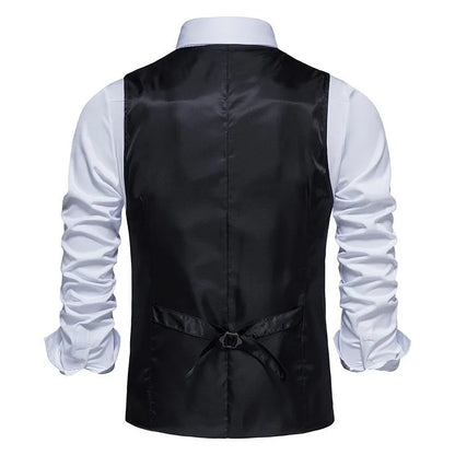 Man Waistcoat British Style Plaid Single-breasted Men Suit Vest Retro Slim V-neck Sleeveless Pocket Male Casual Vest