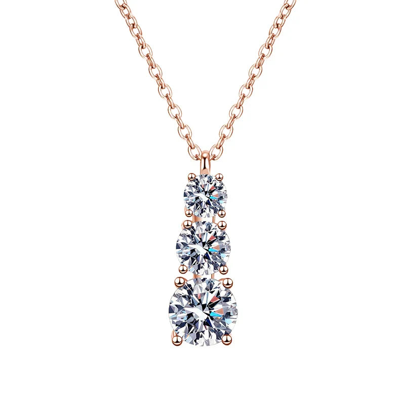 D VVS1 Moissanite Diamond Necklace for Woman Wedding Jewely with GRA 925 Sterling Sliver Plated 18k White Gold Necklace