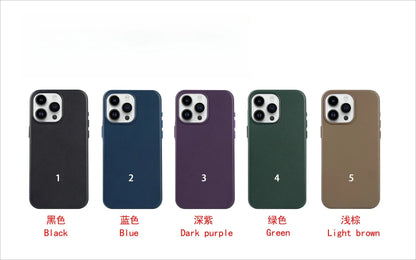 With Box Official Magnetic Busine Leather Case for Orginal IPhone 17 Pro Max 16 15 14 13 12 for Magsafe Wireless Charge Cover